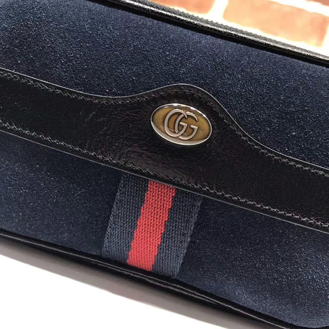 Gucci Nubuck leather belt bag 519308 Royal Blue&black