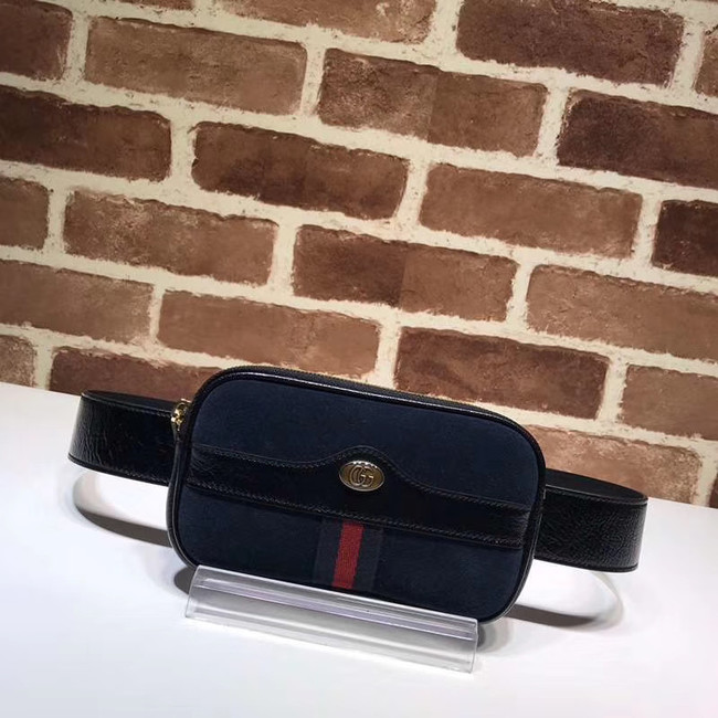 Gucci Nubuck leather belt bag 519308 Royal Blue&black