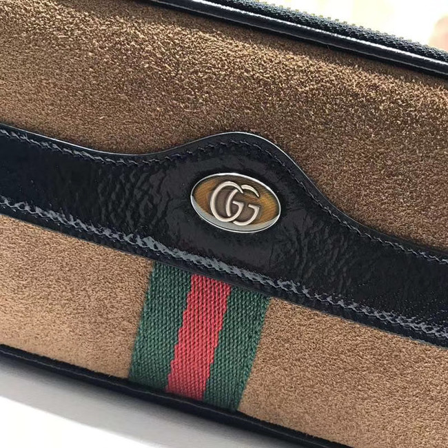 Gucci Nubuck leather belt bag 519308 brown&black