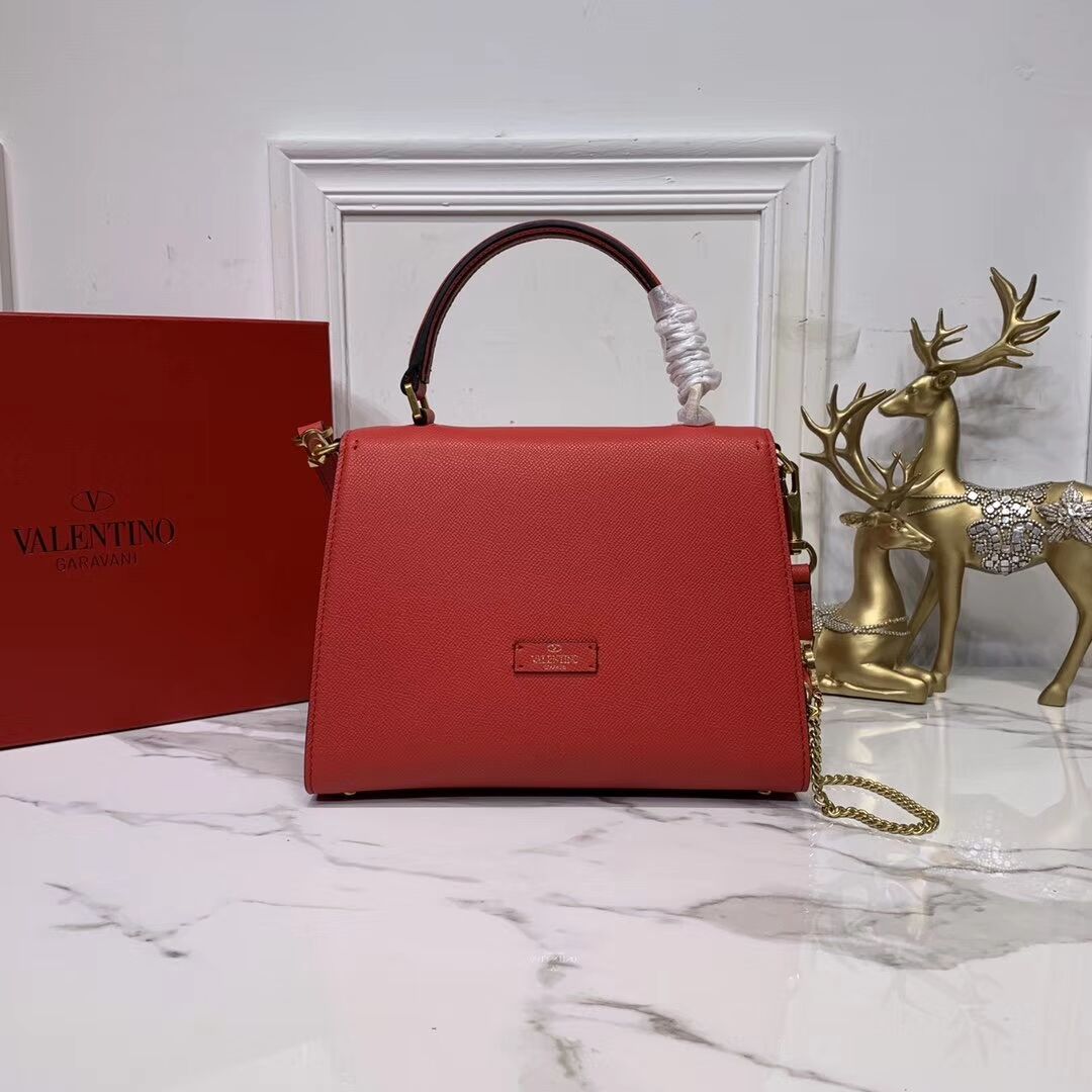 VALENTINO Origianl leather Tote Bag V0025 red