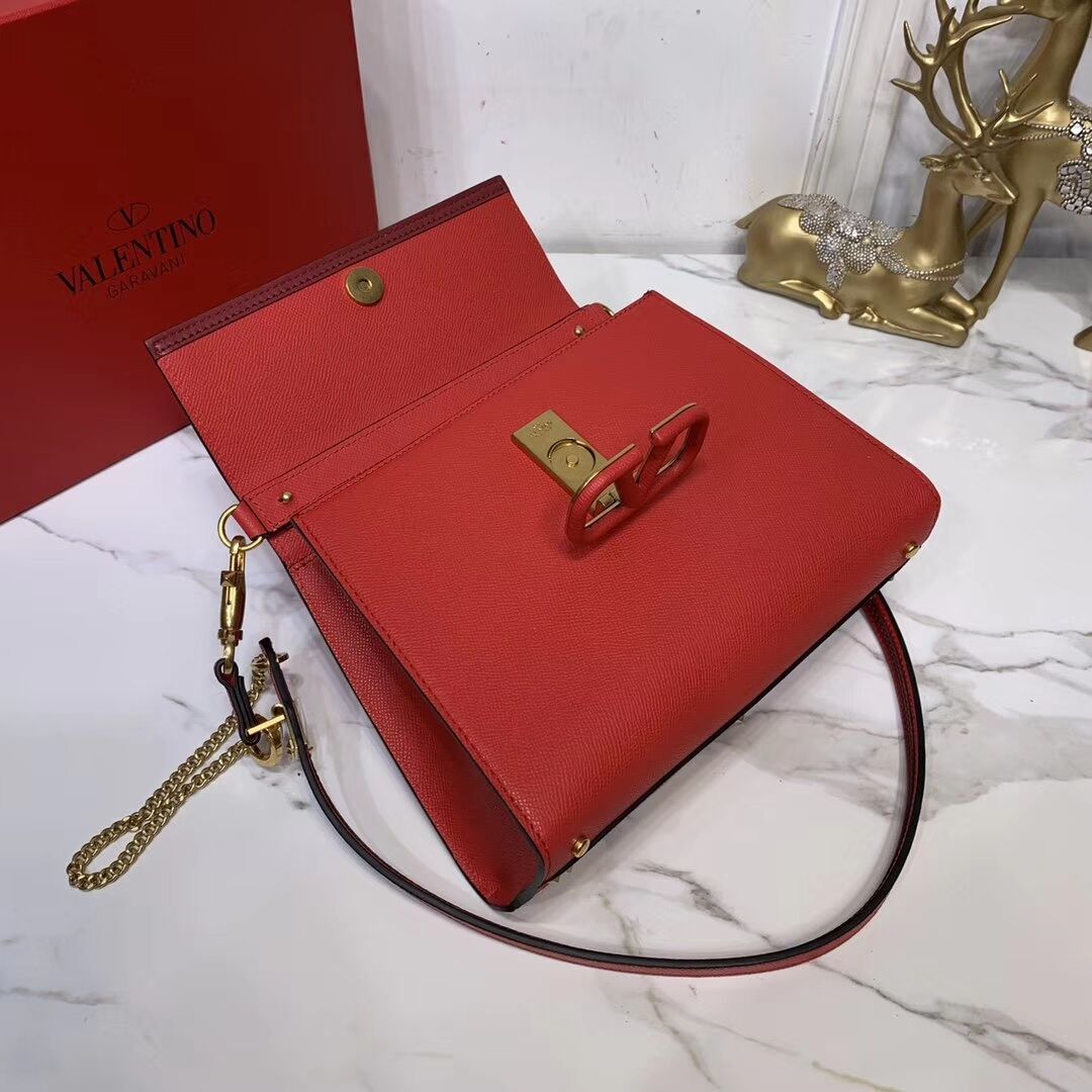 VALENTINO Origianl leather Tote Bag V0025 red