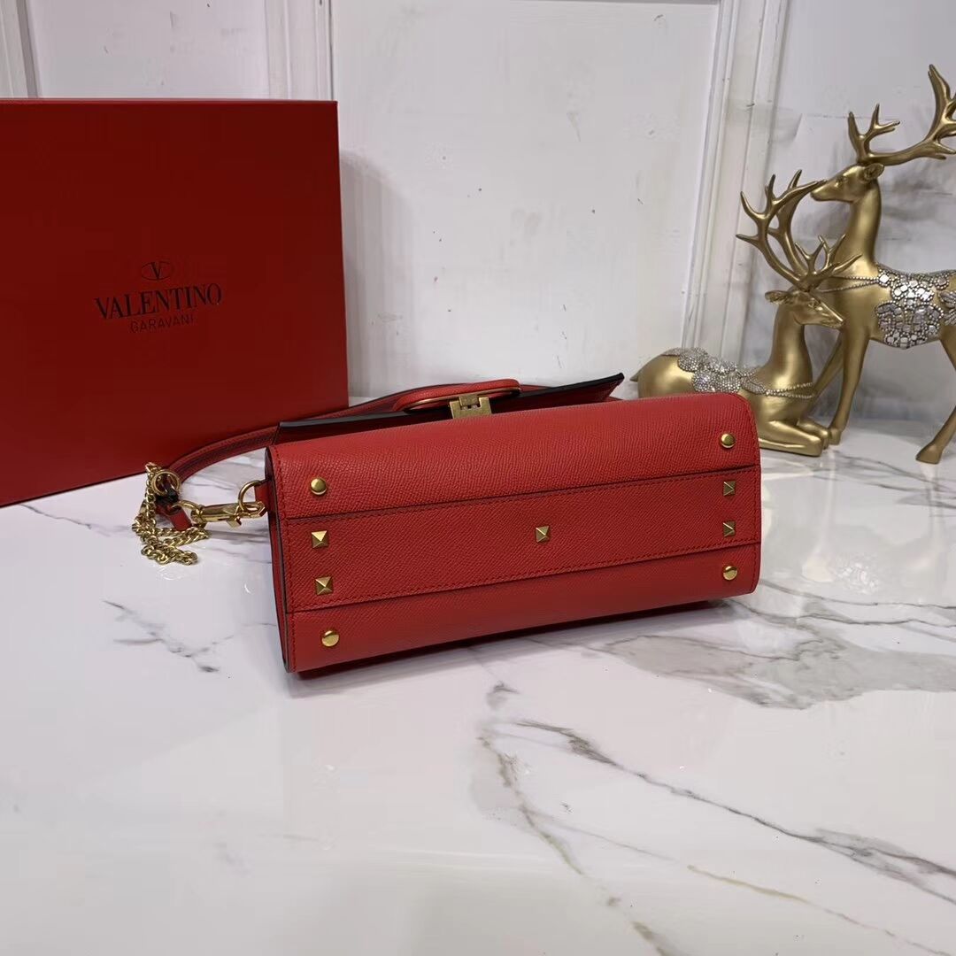 VALENTINO Origianl leather Tote Bag V0025 red