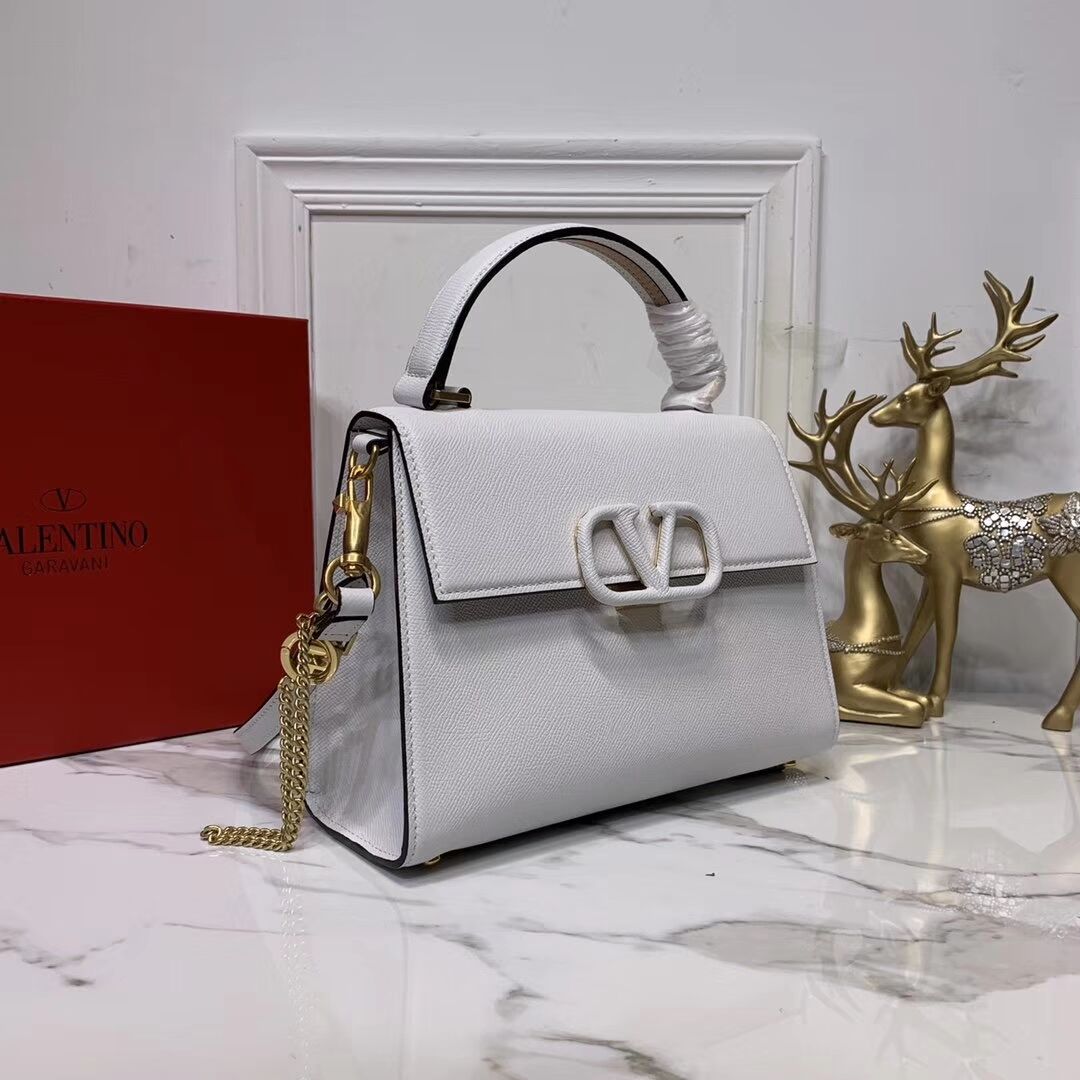 VALENTINO Origianl leather Tote Bag V0025 white