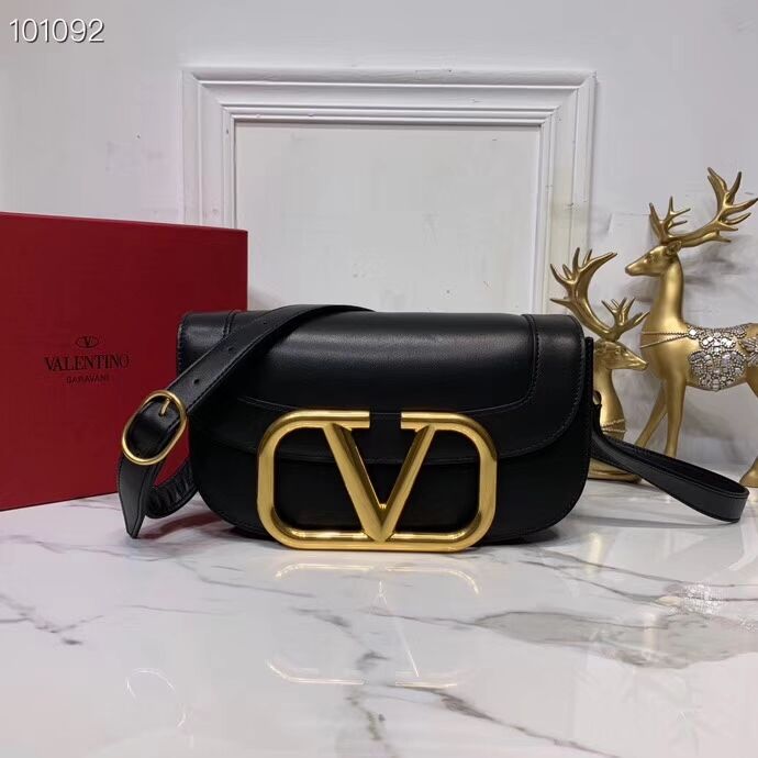 VALENTINO Origianl leather shoulder bag V0030 black 