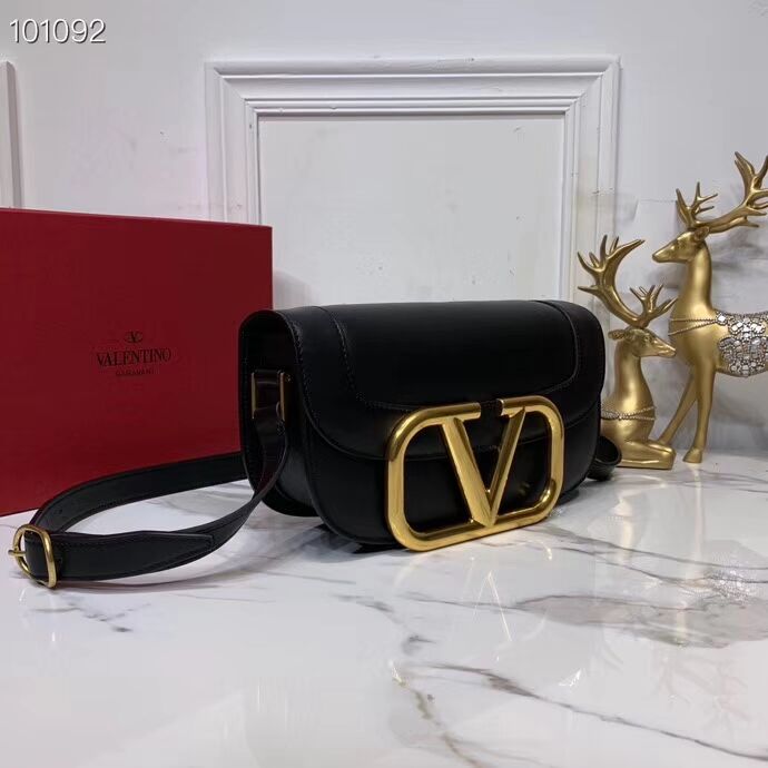 VALENTINO Origianl leather shoulder bag V0030 black 