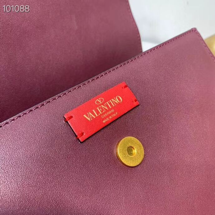 VALENTINO Origianl leather shoulder bag V0030A Burgundy