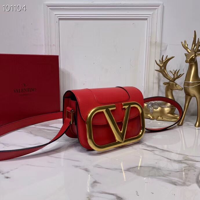 VALENTINO Origianl leather shoulder bag V0032 red