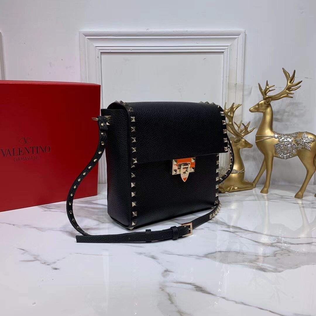 VALENTINO Origianl leather shoulder bag V0182 black