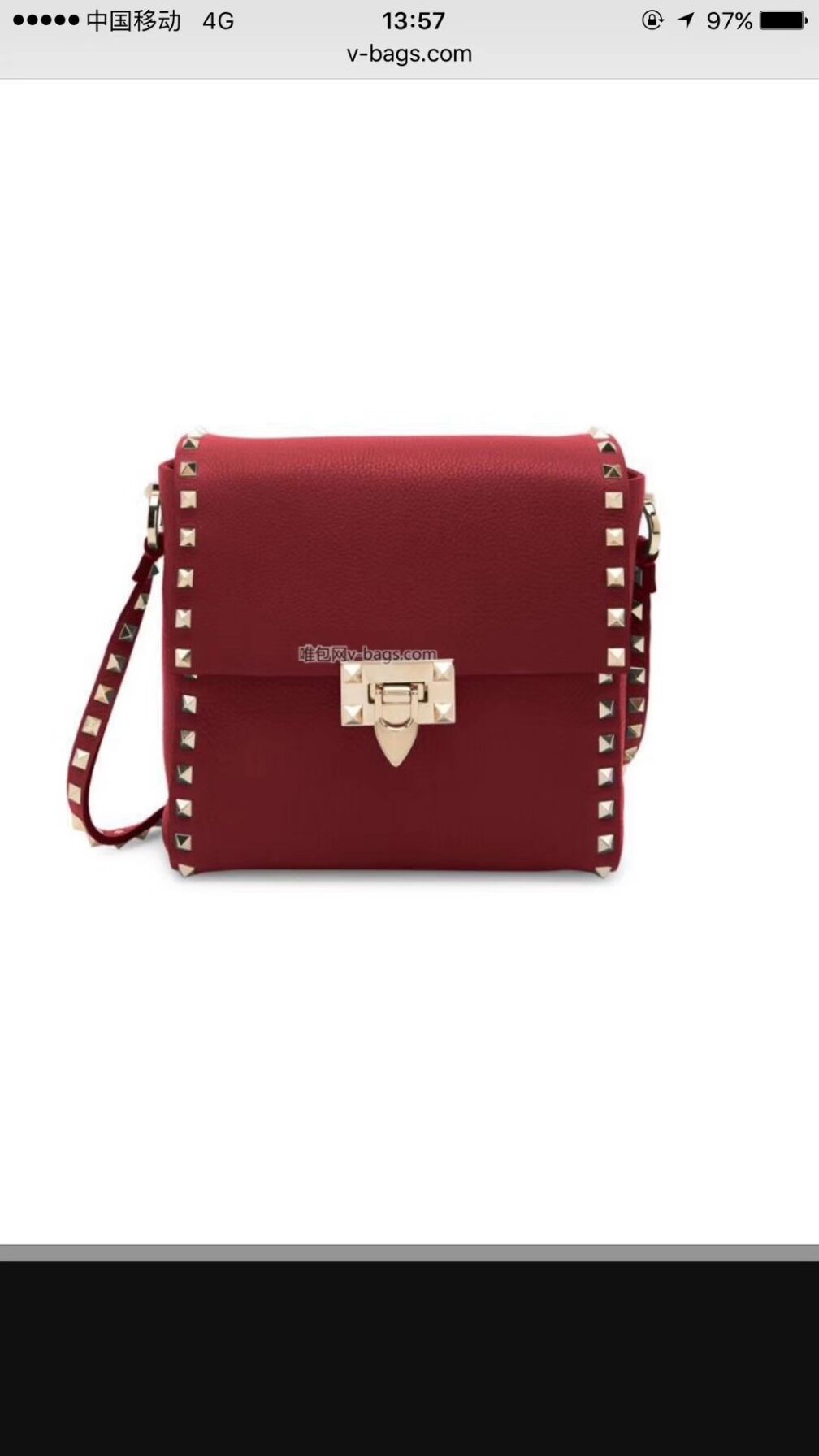 VALENTINO Origianl leather shoulder bag V0182 red