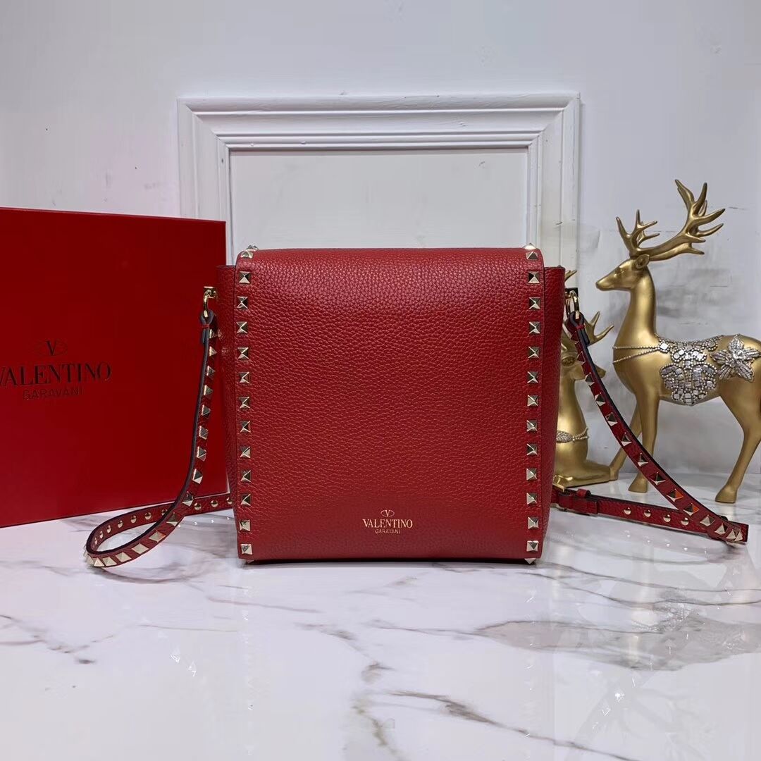 VALENTINO Origianl leather shoulder bag V0182 red