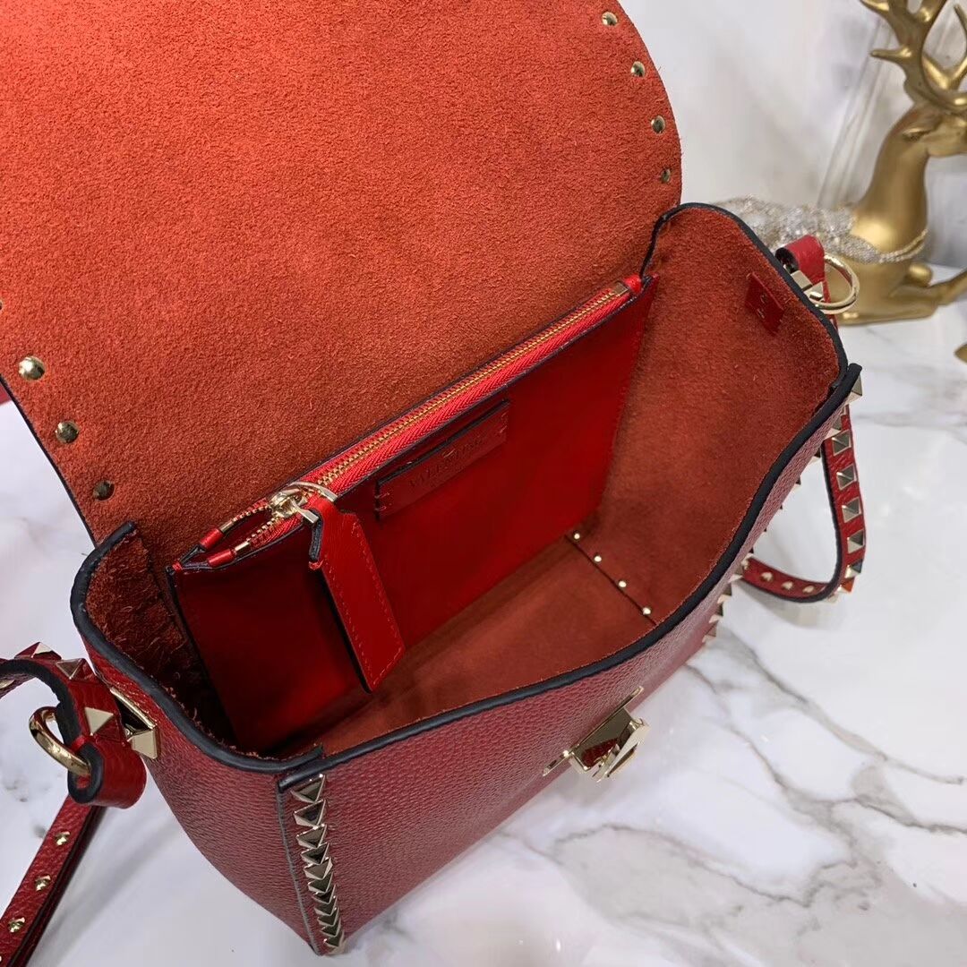 VALENTINO Origianl leather shoulder bag V0182 red