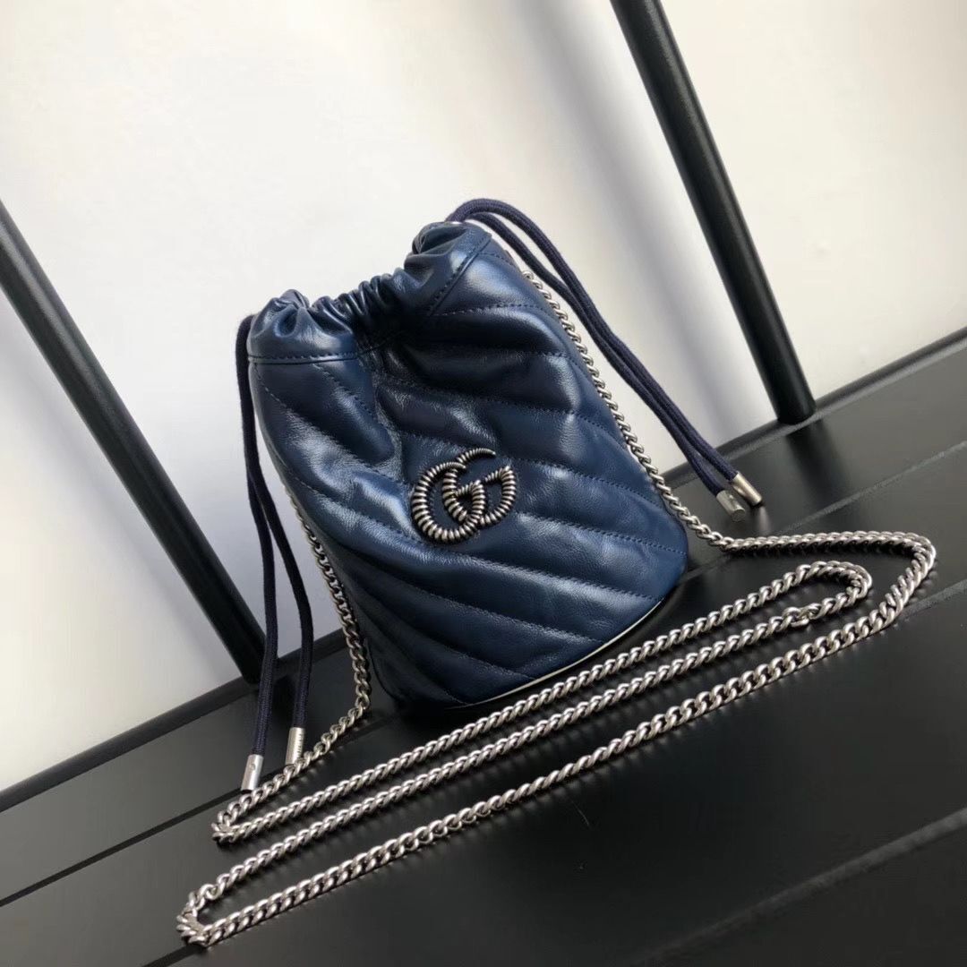 Gucci GG Marmont mini bucket bag A575163 Navy