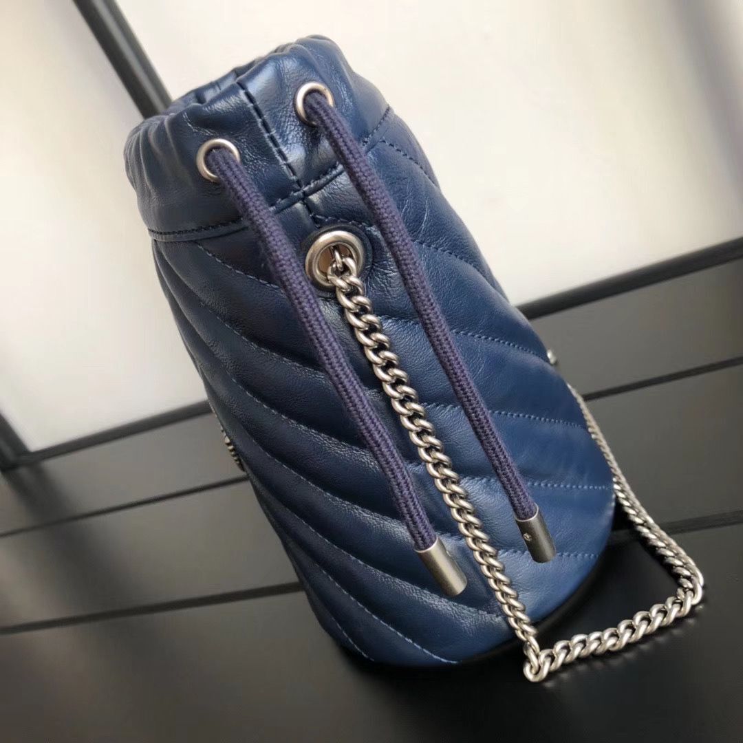 Gucci GG Marmont mini bucket bag A575163 Navy