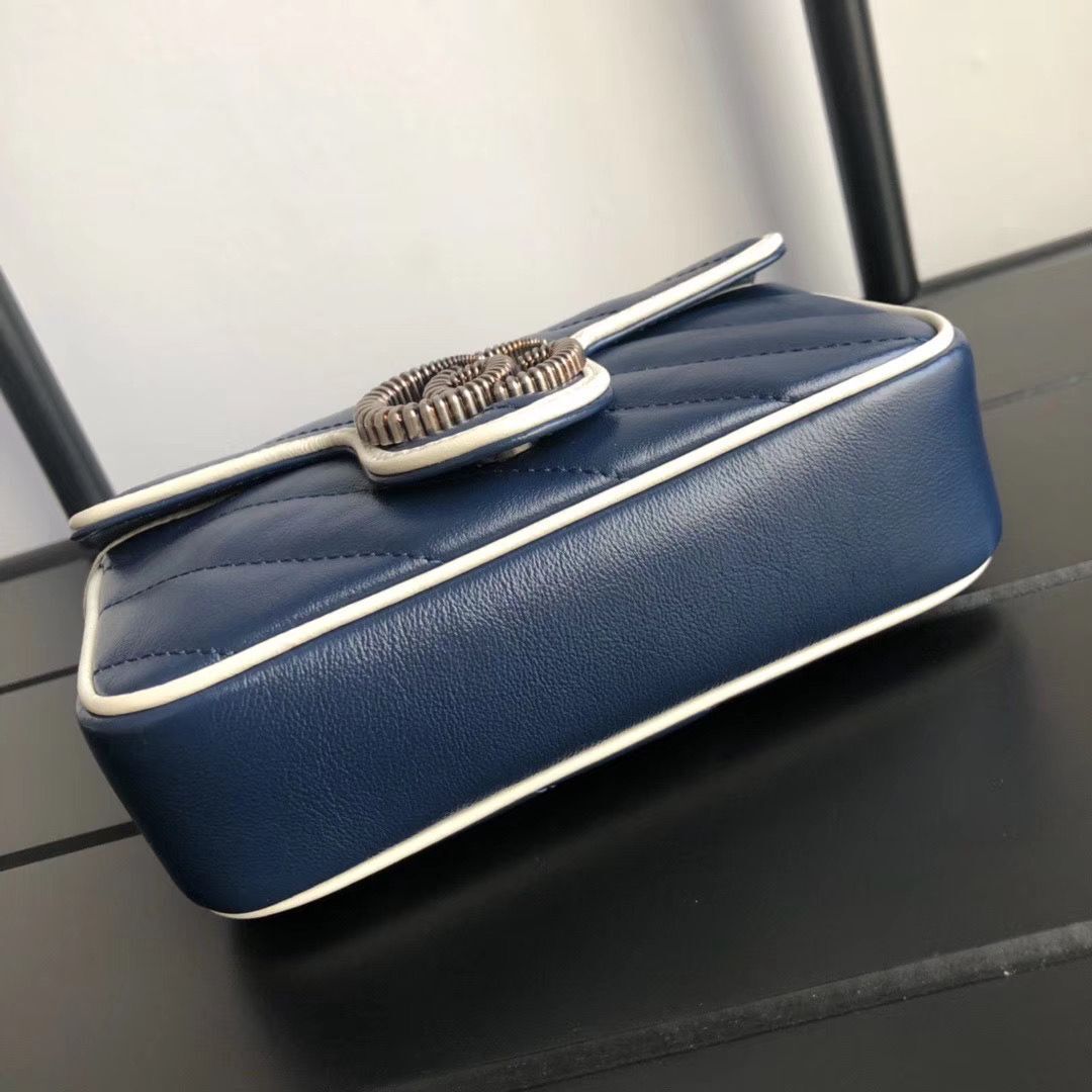 Gucci GG Marmont super mini bag 574969 Navy