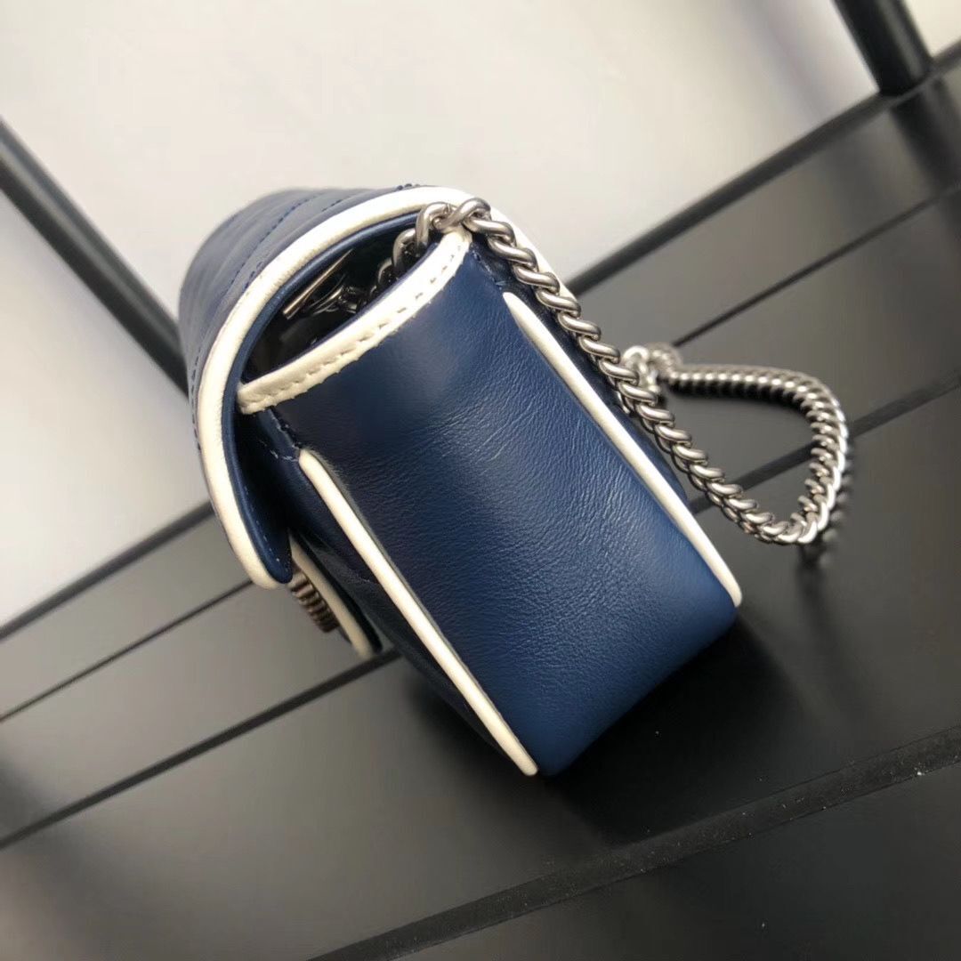 Gucci GG Marmont super mini bag 574969 Navy