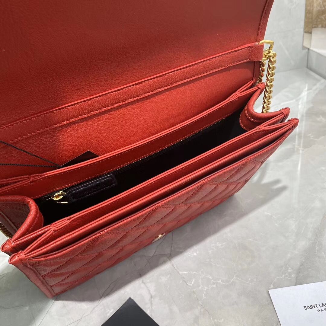 SAINT LAURENT leather shoulder bag Y579607 red