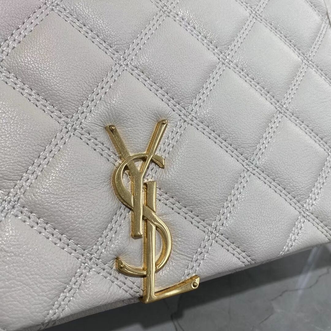 SAINT LAURENT leather shoulder bag Y579607 white