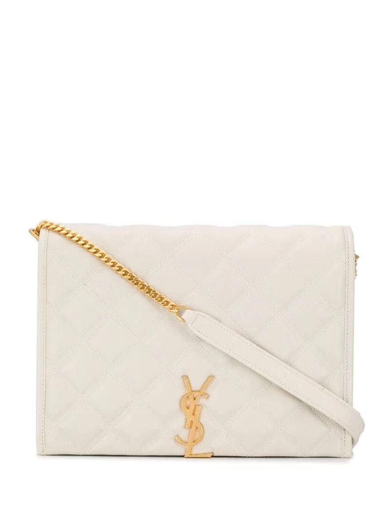 SAINT LAURENT leather shoulder bag Y579607 white