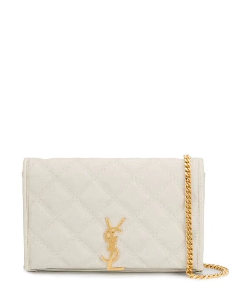 SAINT LAURENT leather shoulder bag Y585031 white