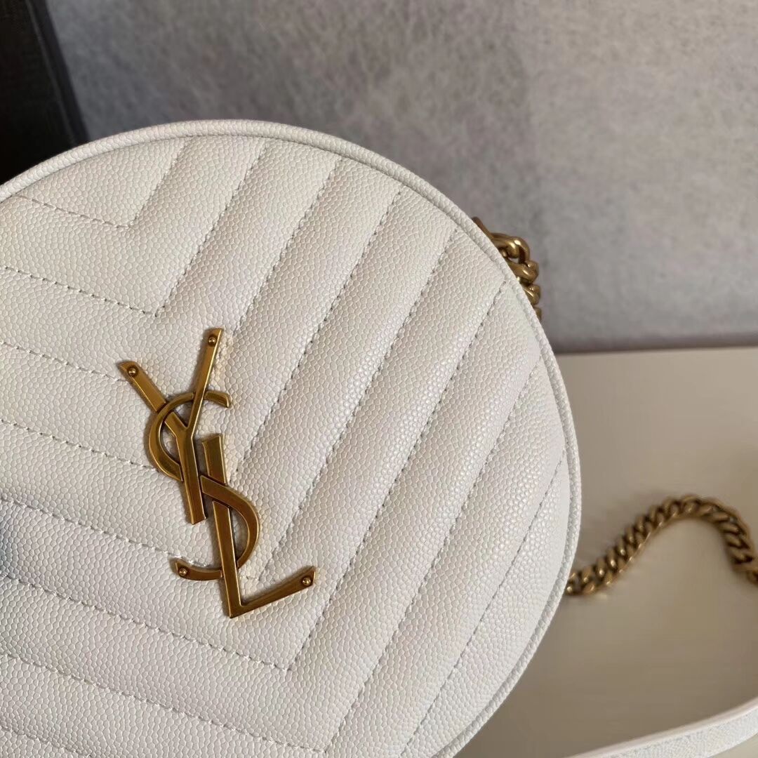 SAINT LAURENT leather shoulder bag Y610436 white