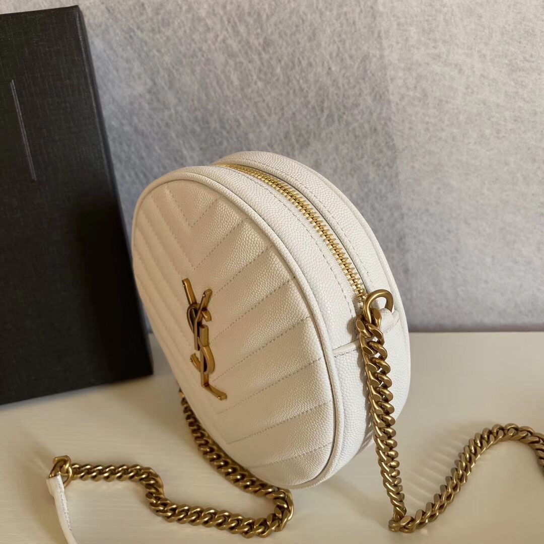 SAINT LAURENT leather shoulder bag Y610436 white