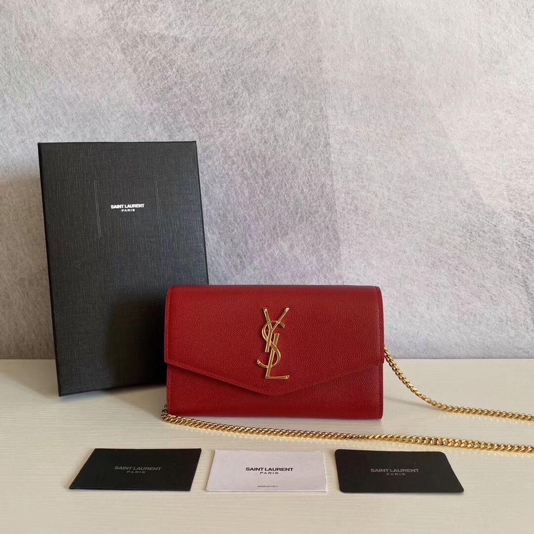 SAINT LAURENT leather shoulder bag Y659193 red