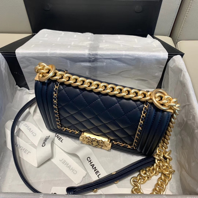 BOY CHANEL flap bag A67085 Navy Blue