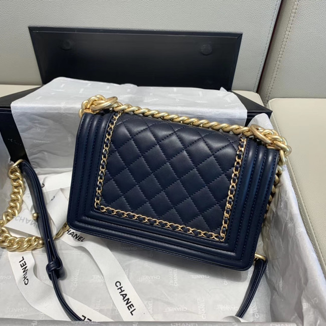 BOY CHANEL flap bag A67085 Navy Blue