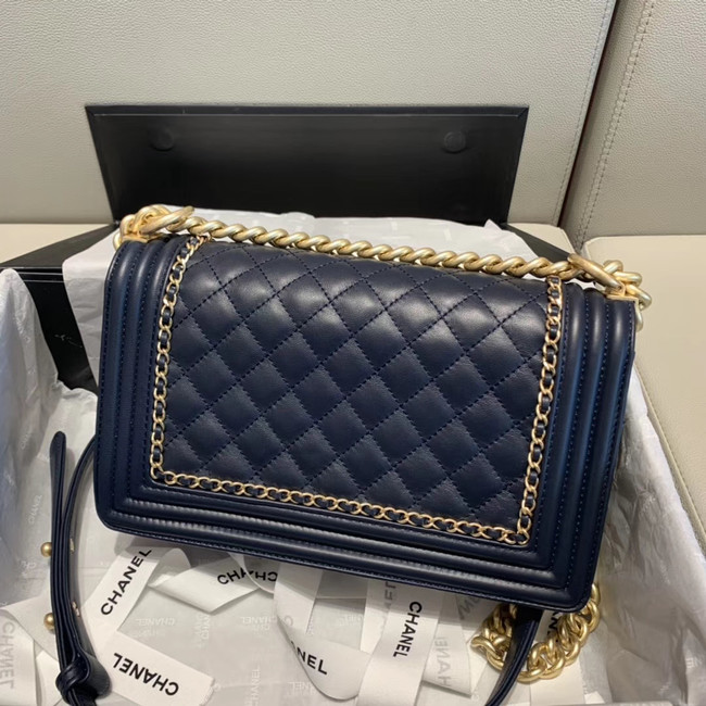 BOY CHANEL flap bag A67086 Navy Blue