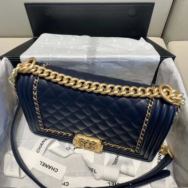 BOY CHANEL flap bag A67086 Navy Blue