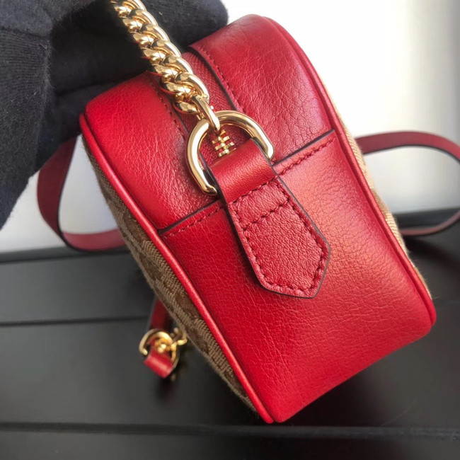 Gucci GG Marmont canvas mini Bag 448065 red