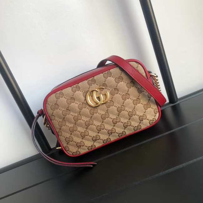 Gucci GG Marmont canvas mini Bag 448065 red