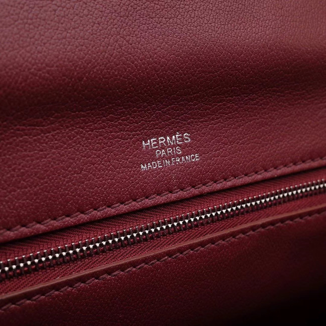 Hermes Kelly togo Leather Tote Bag H2424 Burgundy