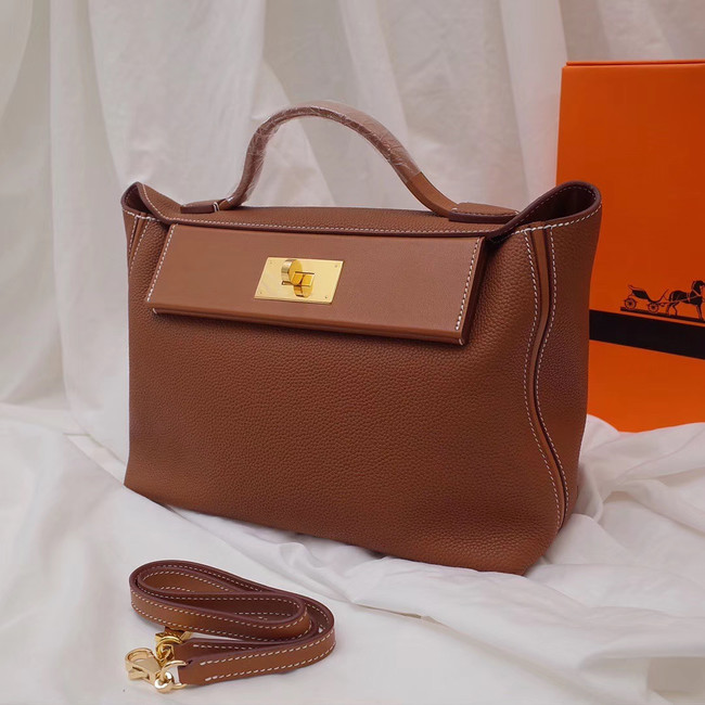 Hermes Kelly togo Leather Tote Bag H2424 brown