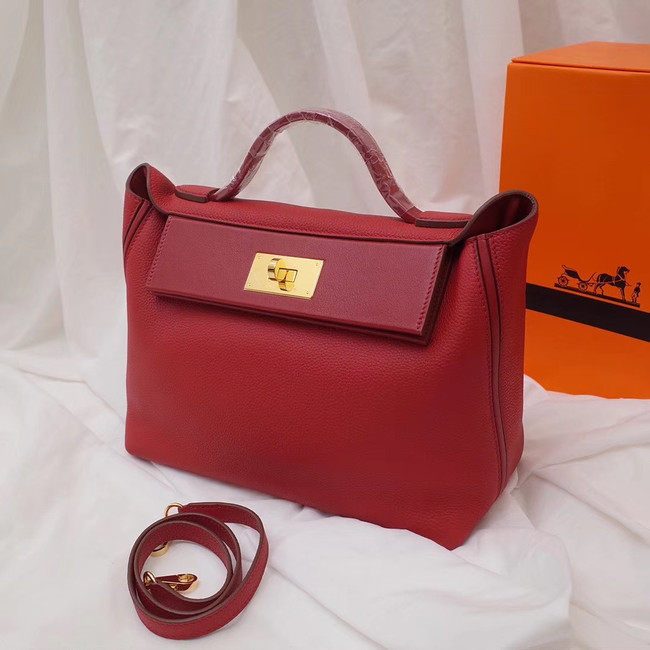 Hermes Kelly togo Leather Tote Bag H2424 red