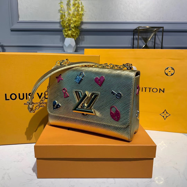 Louis vuitton original epi leather twist M50282 gold