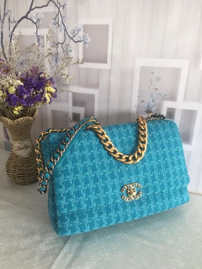 CHANEL 19 Flap Bag AS1162 blue