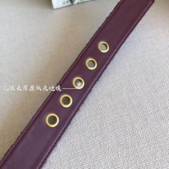 Dior Wide leather belt with 34 mm D4262 Burgundy