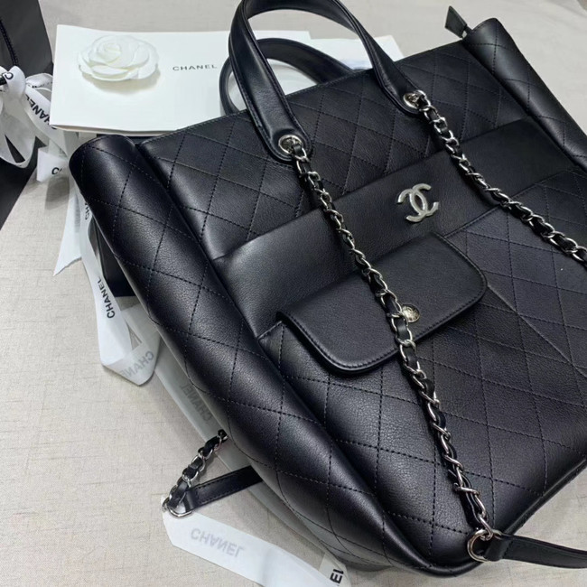 CHANEL Large zip shopping bag AS1299 black