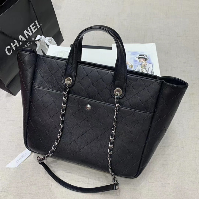 CHANEL Large zip shopping bag AS1300 black