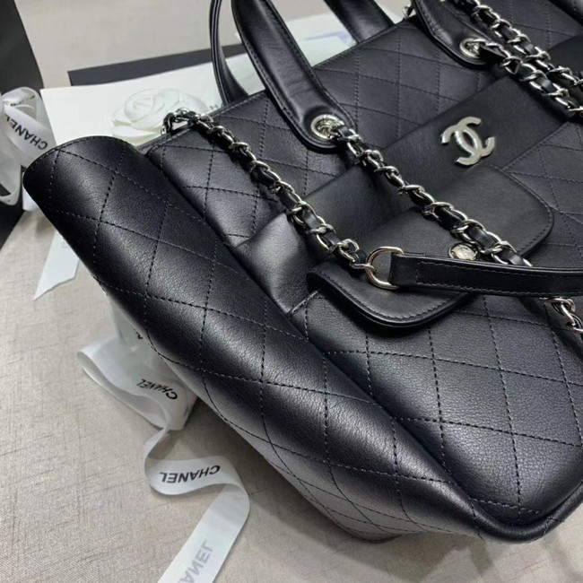 CHANEL Large zip shopping bag AS1300 black