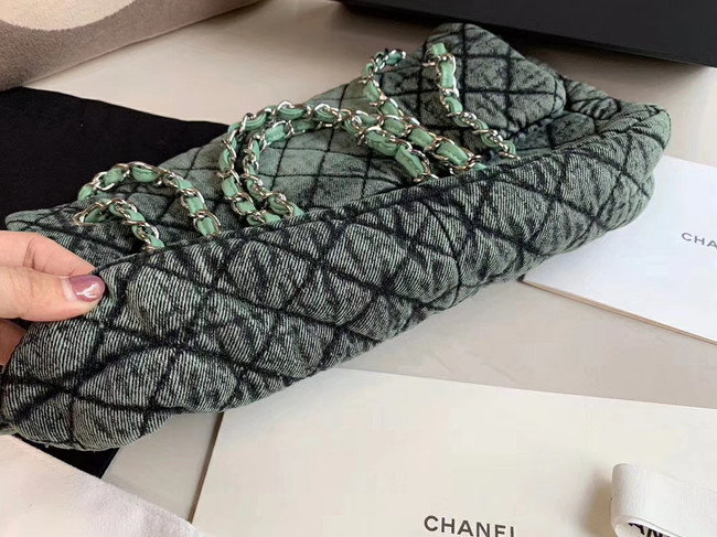 CHANEL Denim flap bag AS1113 green