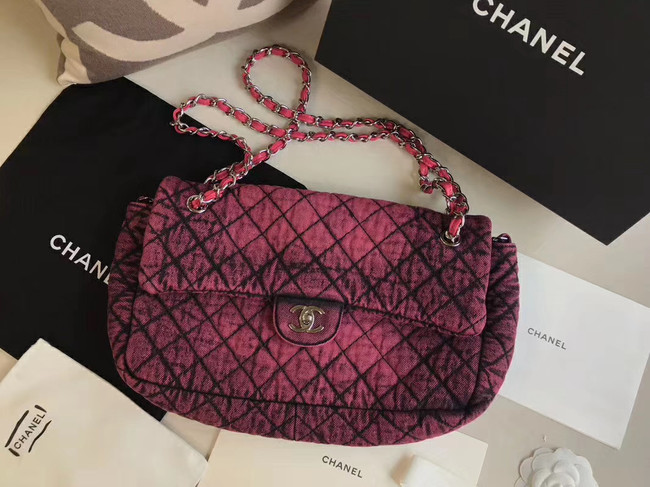 CHANEL Denim flap bag AS1113 red