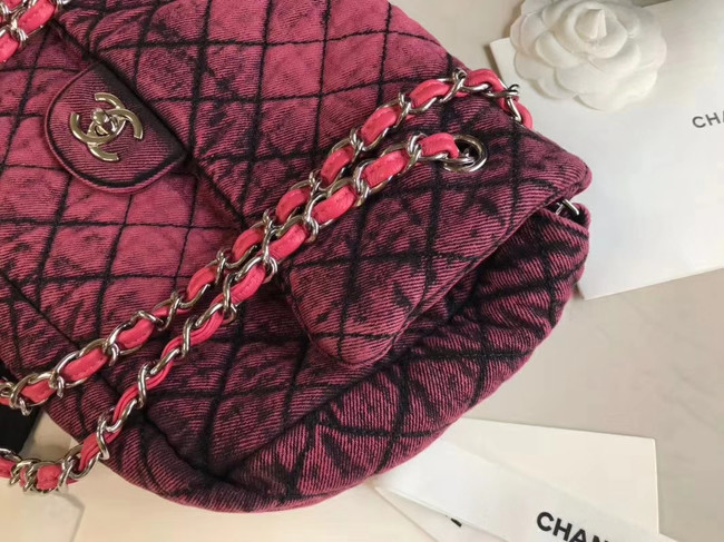 CHANEL Denim flap bag AS1113 red