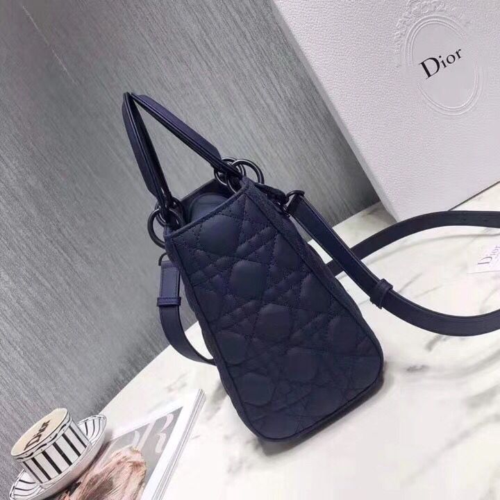 Dior LADY DIOR CALFSKIN BAG M0575 Dark Blue