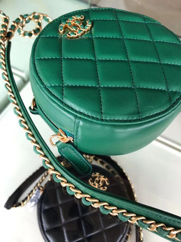 CHANEL Sheepskin Chain packet A0725 green