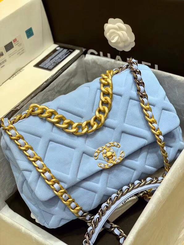 CHANEL 19 Flap Bag AS1160 light blue