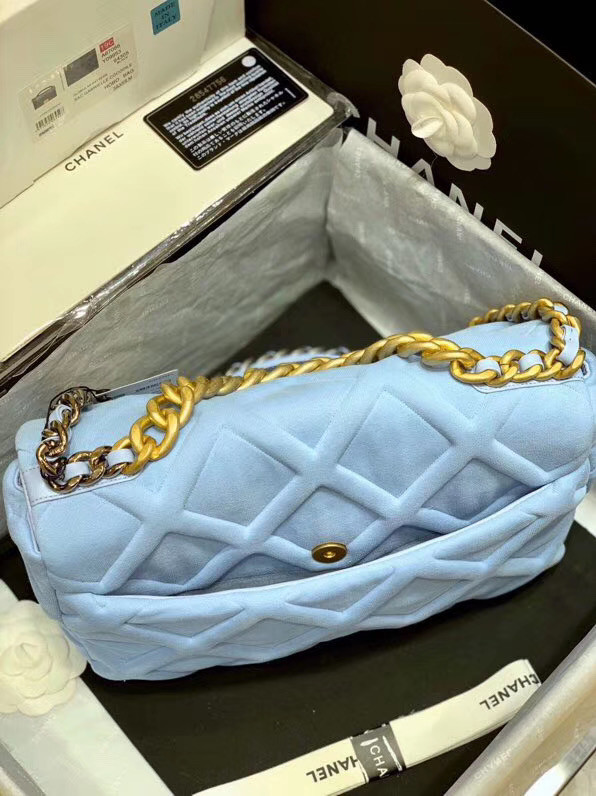 CHANEL 19 Flap Bag AS1160 light blue