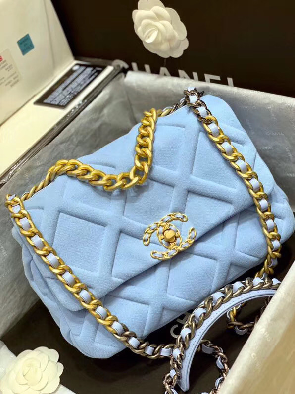 CHANEL 19 Flap Bag AS1161 light blue