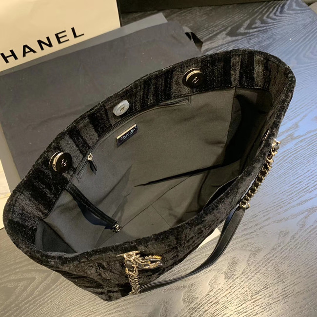 Chanel velvet Shoulder Bag AS1516 Black